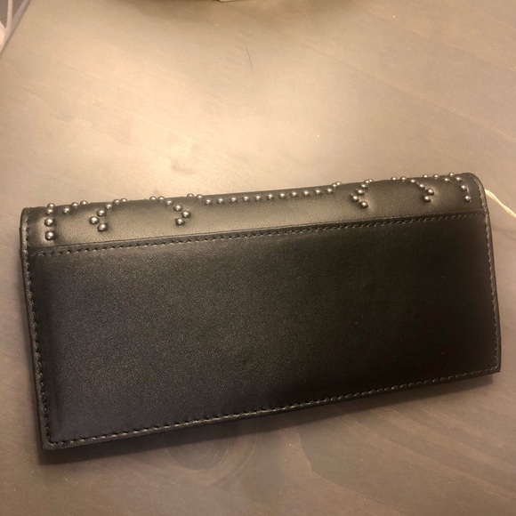 NWT Aimee Kestenberg large black studded 100% genuine leather wallet - Picture 3 of 6